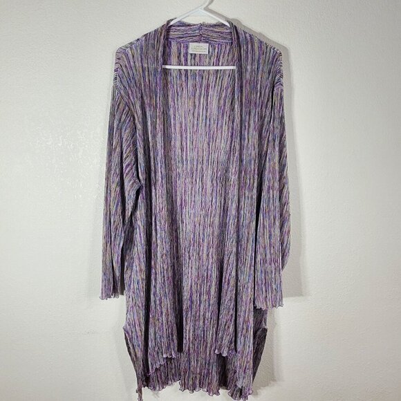 Linda Lundström Sweaters - Linda Lundström Multicolor One Size Open Drape Cardigan Tunic Sweater Lavender